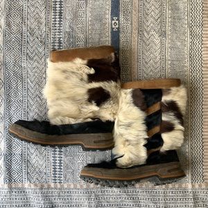 Vintage Oscar sport fur calf hair winter boots 9